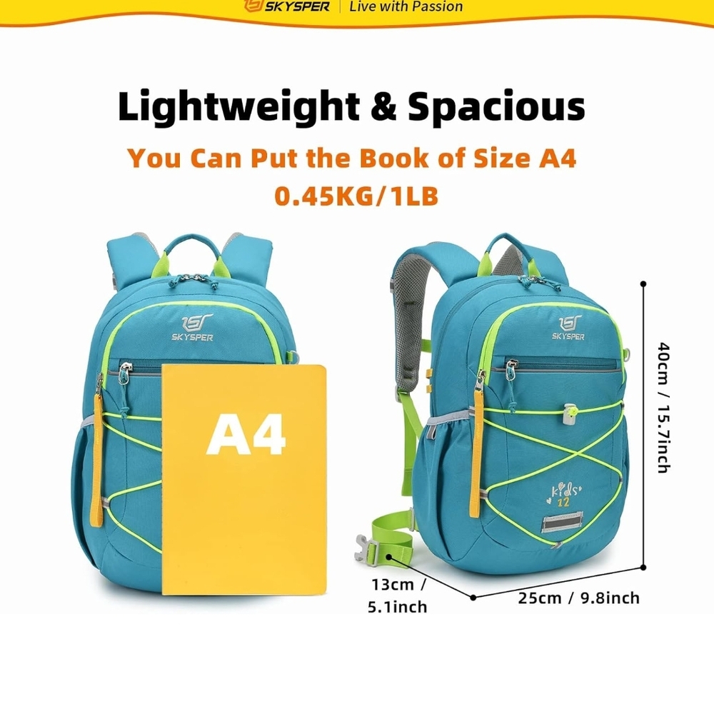 Skysper Blue and Green Day Trip Bag Kids 12L - Picture 2 of 8